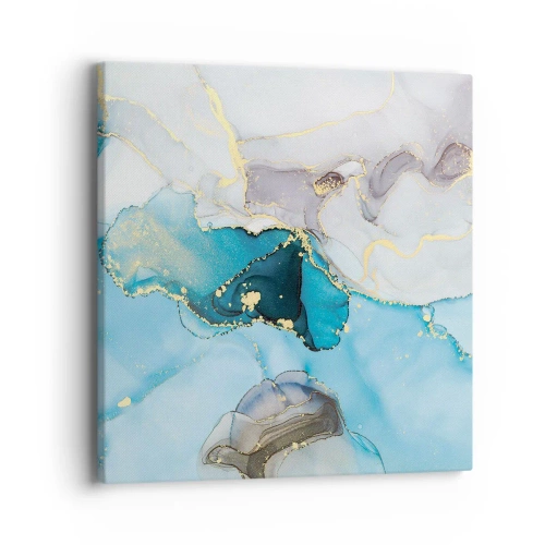 Canvas picture - Study in Grey and Turquoise Encounter - 40x40 cm