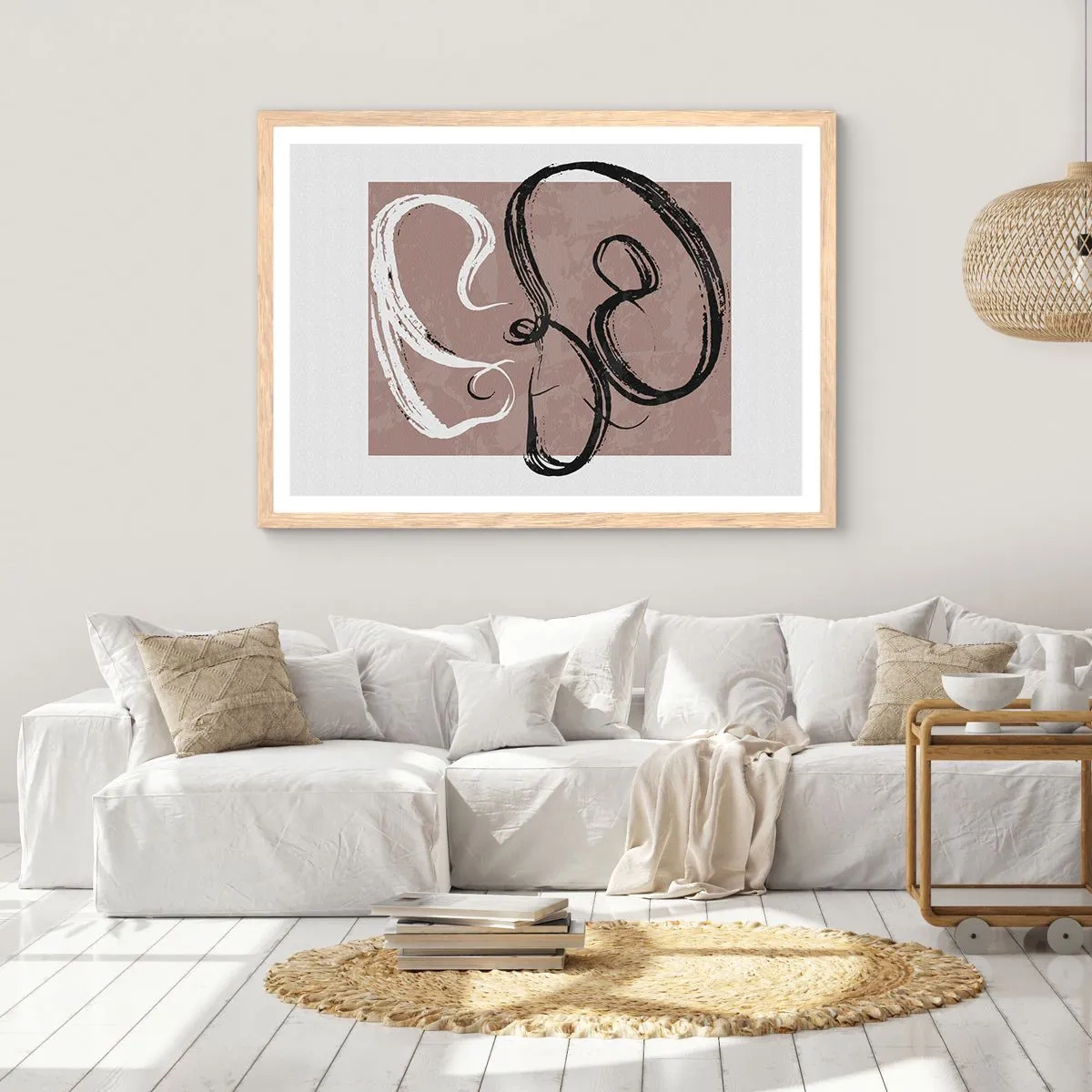 Poster in light oak frame - Composition -In Search of Completeness - 100x70 cm