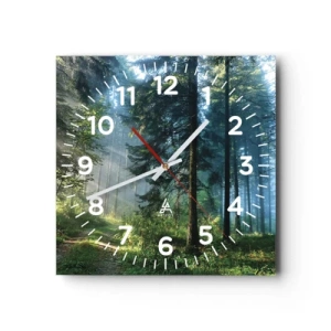 Wall clock - Clock on glass - Radiant at Dawn - 30x30 cm