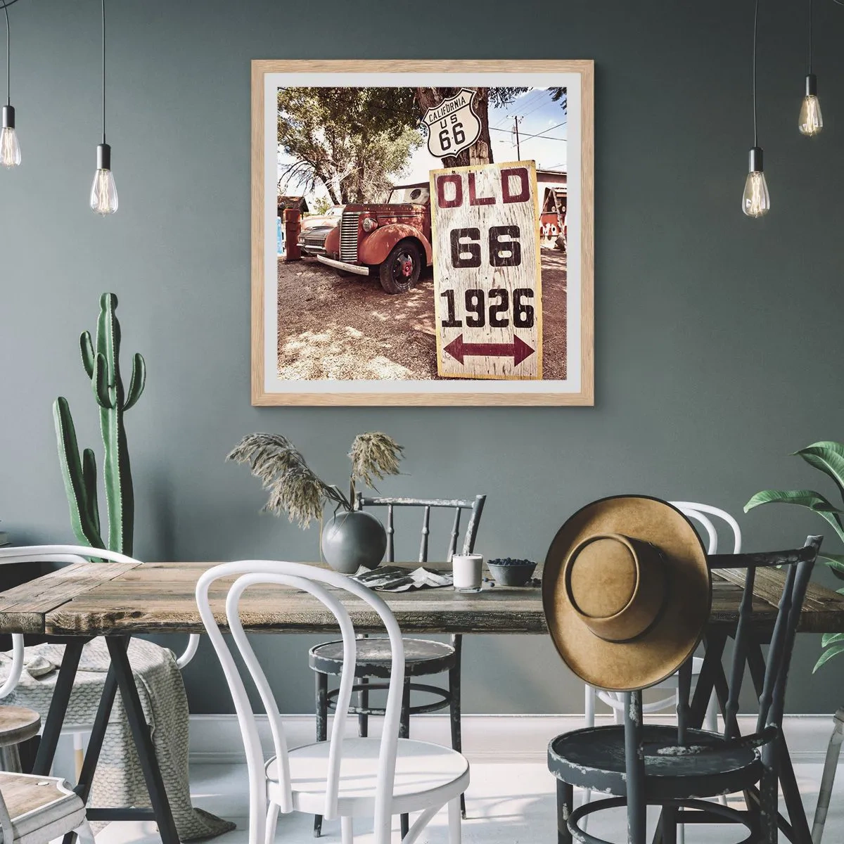 Poster in light oak frame - Legend of an American Province - 40x40 cm