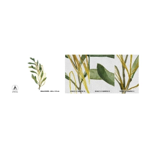 Photo Wallpaper Sample Premium Sand - All that Is Good - Leaves, Olive, Plant - 100x30 cm