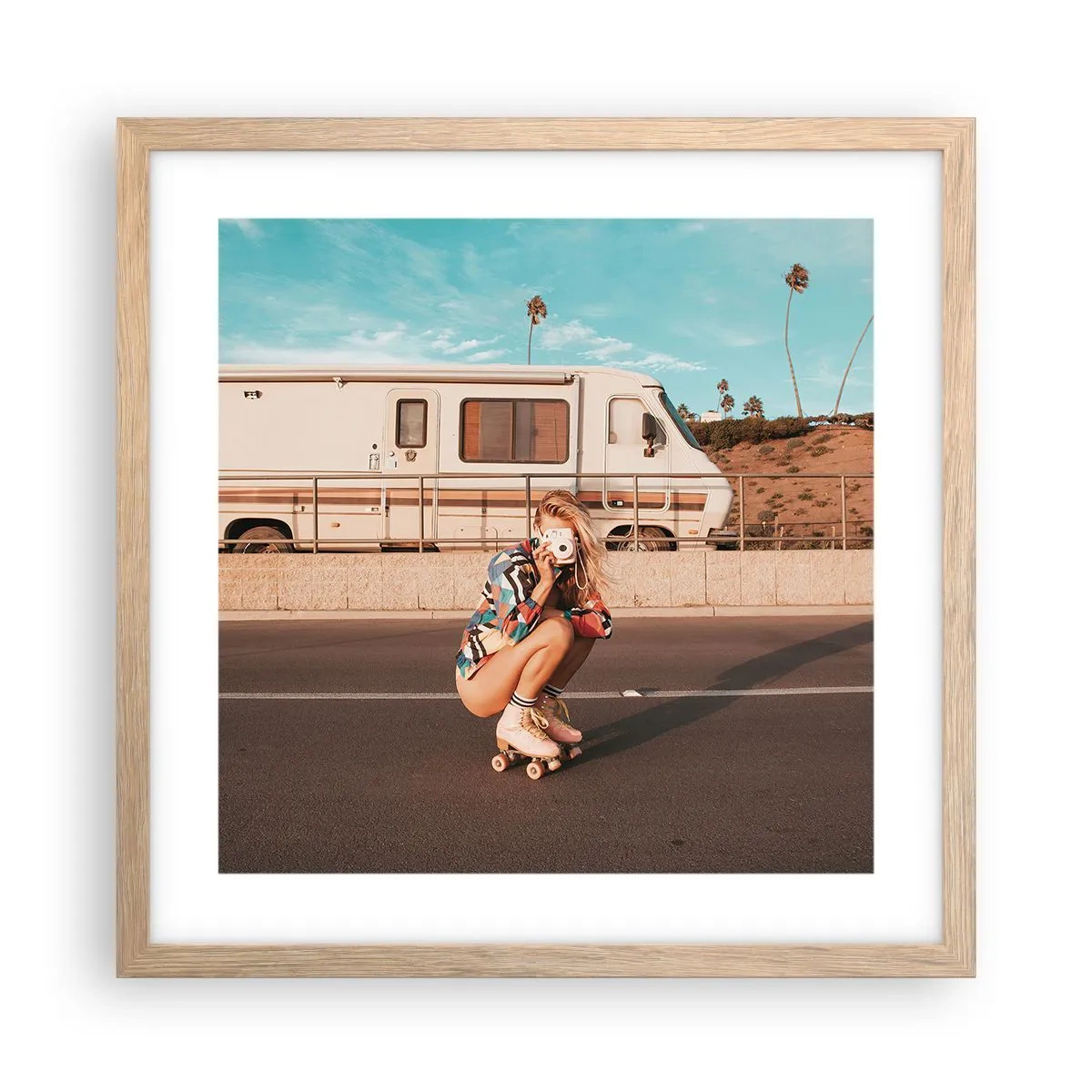 Poster in light oak frame - Smile, Please! - 40x40 cm