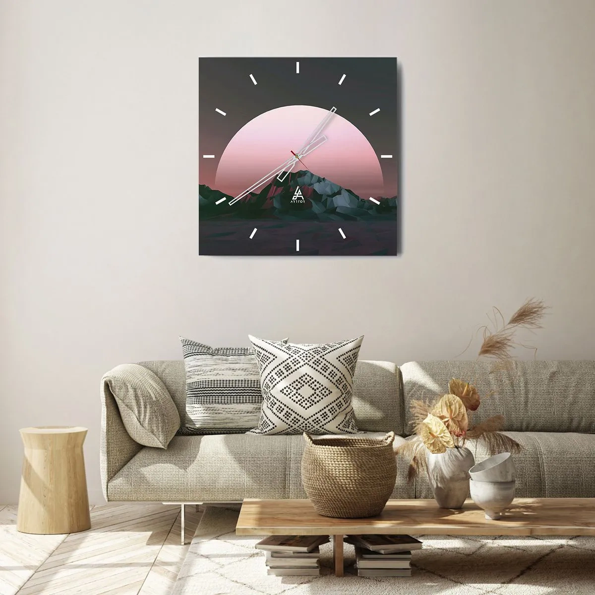 Wall clock - Clock on glass - In a Neighbouring Galaxy - 40x40 cm