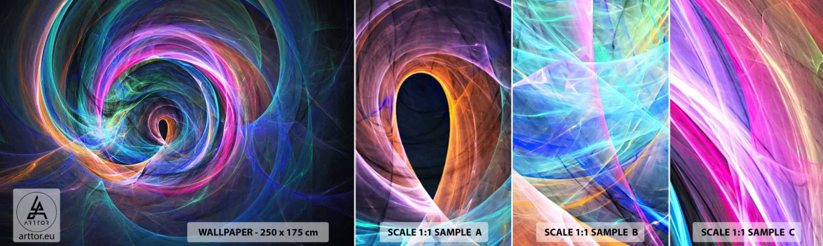 Photo Wallpaper Sample Self-Adhesive Deluxe Sticker - Where Are You Taking Me? - Abstraction, Piece, Vortex - 100x30 cm