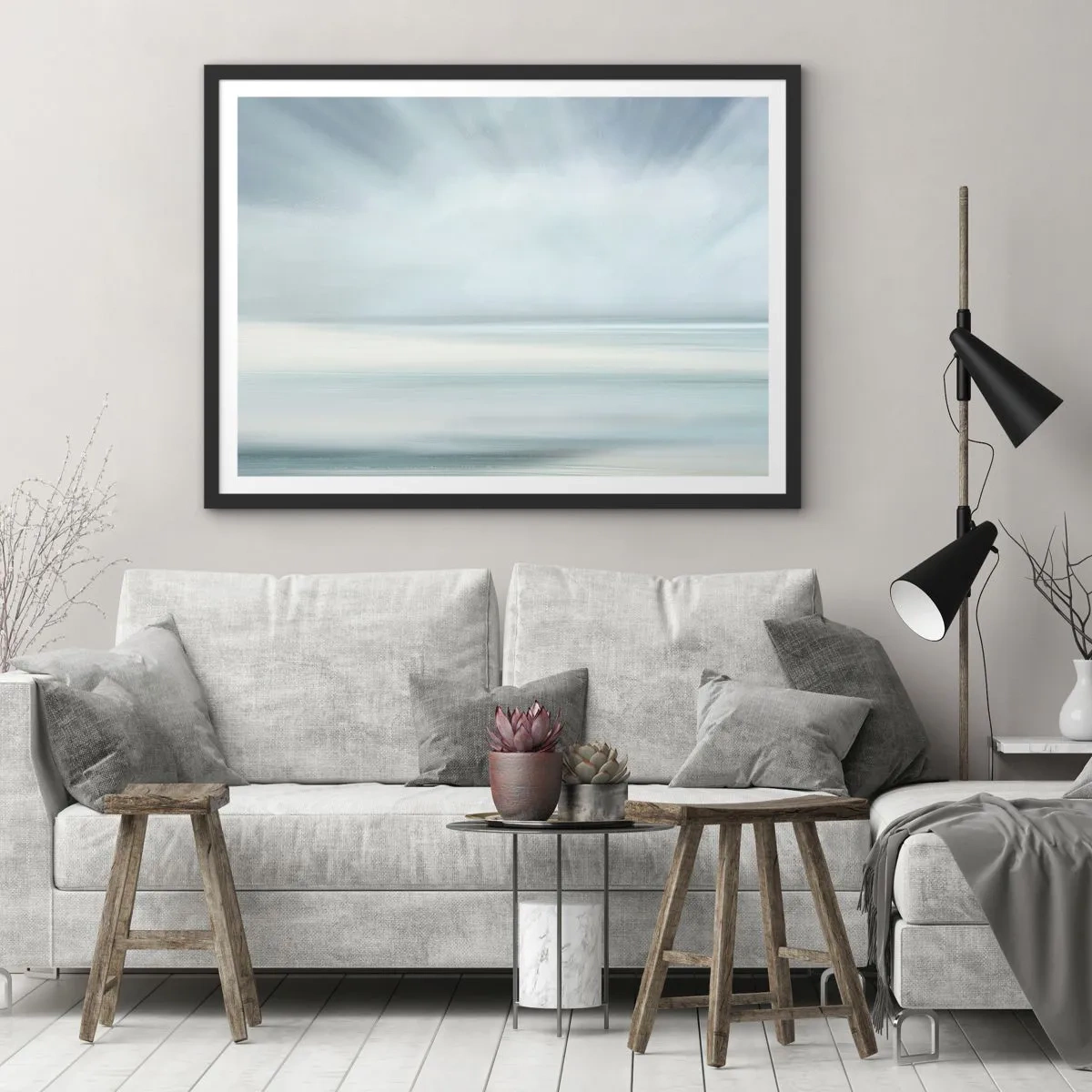 Poster in black frame - Calm up to the Horizon - 50x40 cm