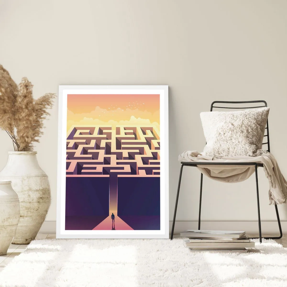 Poster in white frmae - Decision Time - 70x100 cm