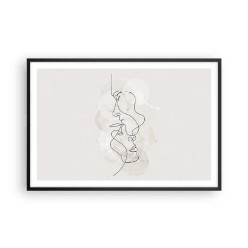 Poster in black frame - Tangled up in an Embrace - 91x61 cm