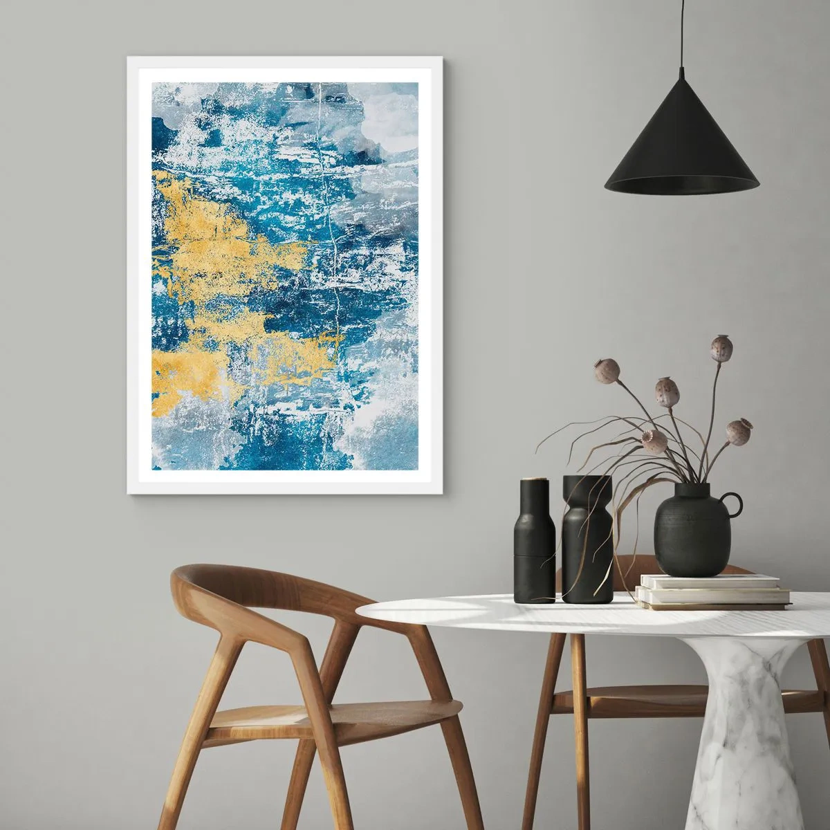 Poster in white frmae - Abstract Full of Optimism - 70x100 cm