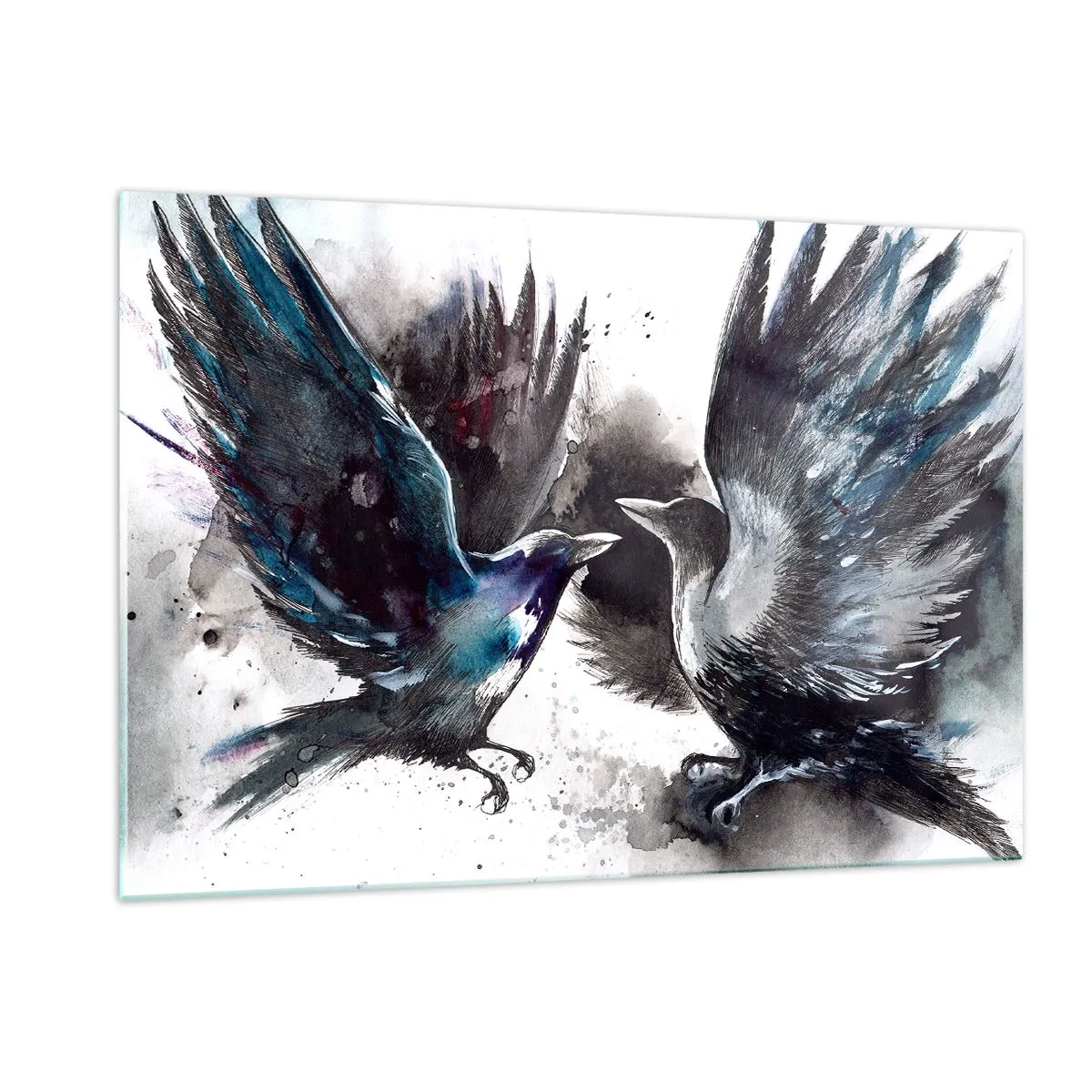 Glass picture - Two Crows - 120x80 cm