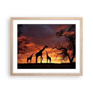 Poster in light oak frame - Small Dinner among Close Ones - 50x40 cm