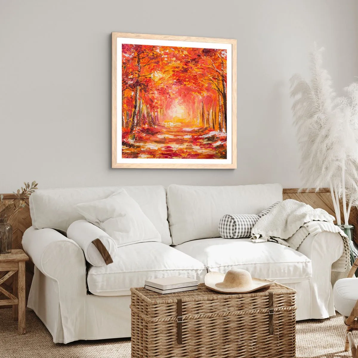 Poster in light oak frame - Copper Forest - 40x40 cm