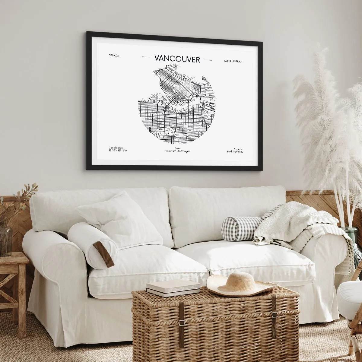 Poster in black frame - Anatomy of Vancouver - 70x50 cm
