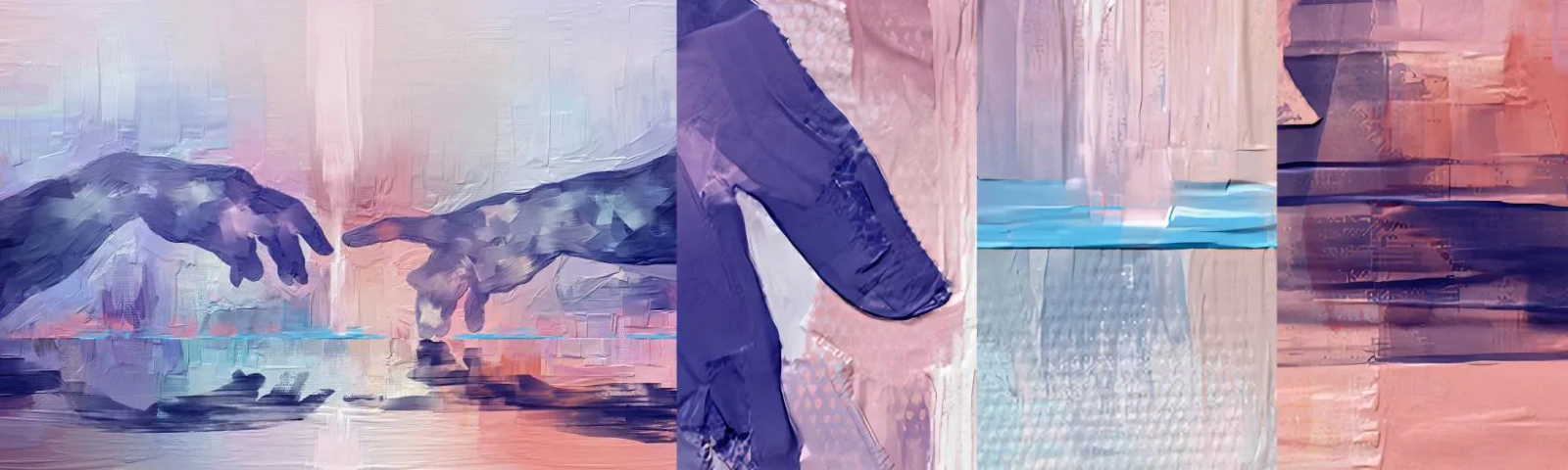 Photo Wallpaper Sample Standard Eco - Godly Spark of Life - Hands, Michelangelo, Piece - 100x30 cm