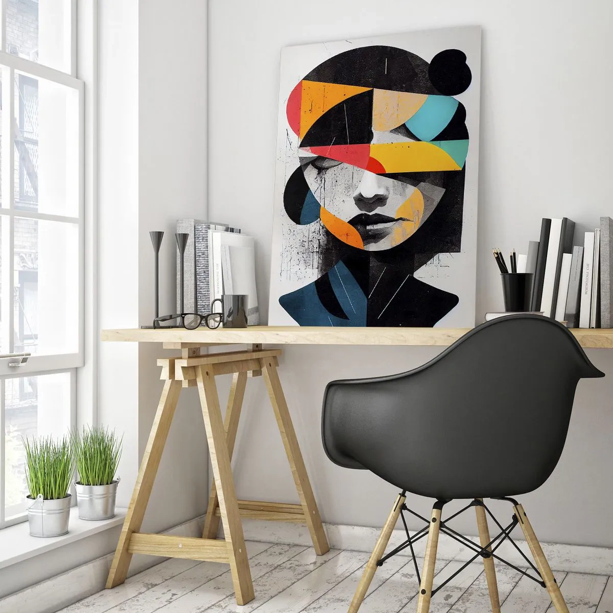Glass picture - Multicolour Portrait of the Interior - 80x120 cm