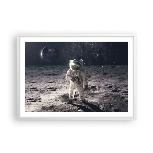 Poster in white frmae - Greetings from the Moon - 70x50 cm