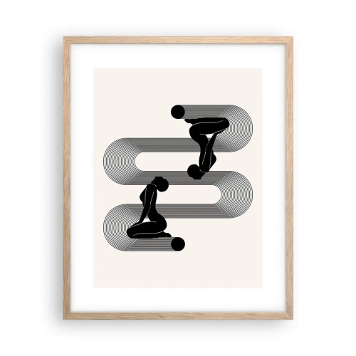 Poster in light oak frame - Sensual Symmetry - 40x50 cm