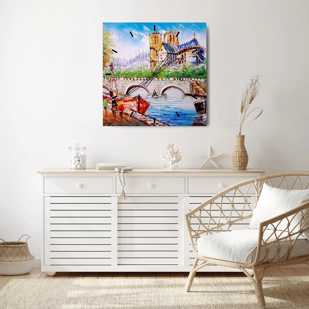 Wall clock - Clock on glass - Their Time Never Passes - 30x30 cm