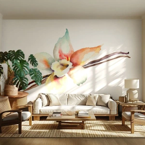 Self-Adhesive Photo Wallpaper Deluxe Sticker - Sweetness Painted - Vanilla Flower, Flower, Vanilla stick - 200x140 cm