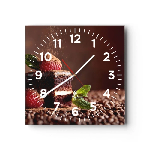 Wall clock - Clock on glass - Life Is Sweet - 30x30 cm