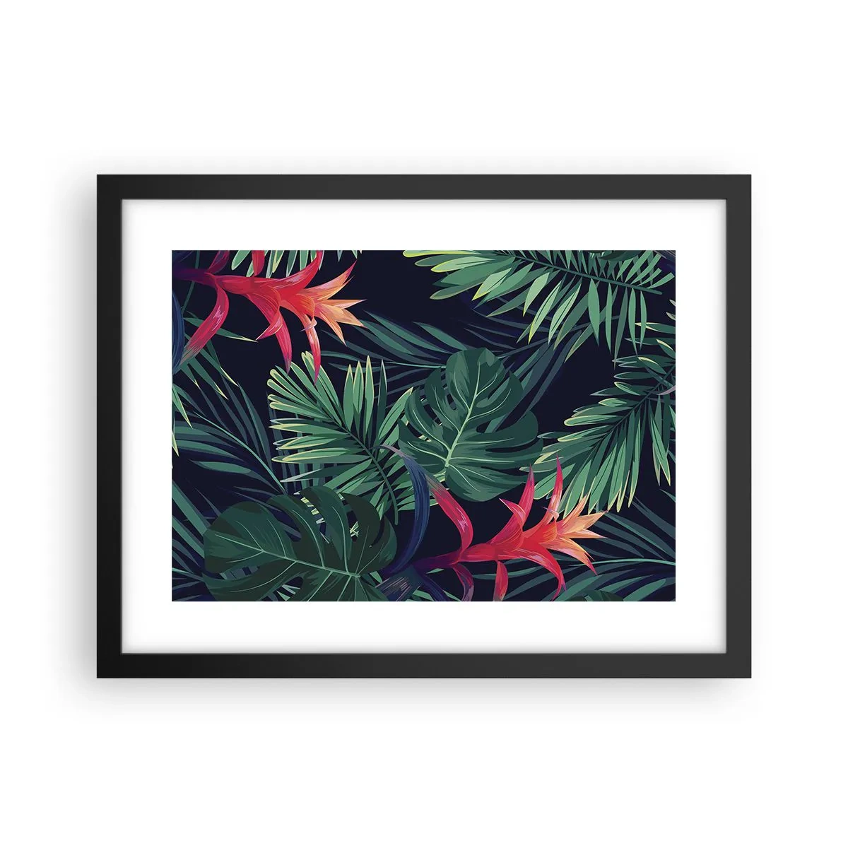 Poster in black frame - Burn in Green - 40x30 cm