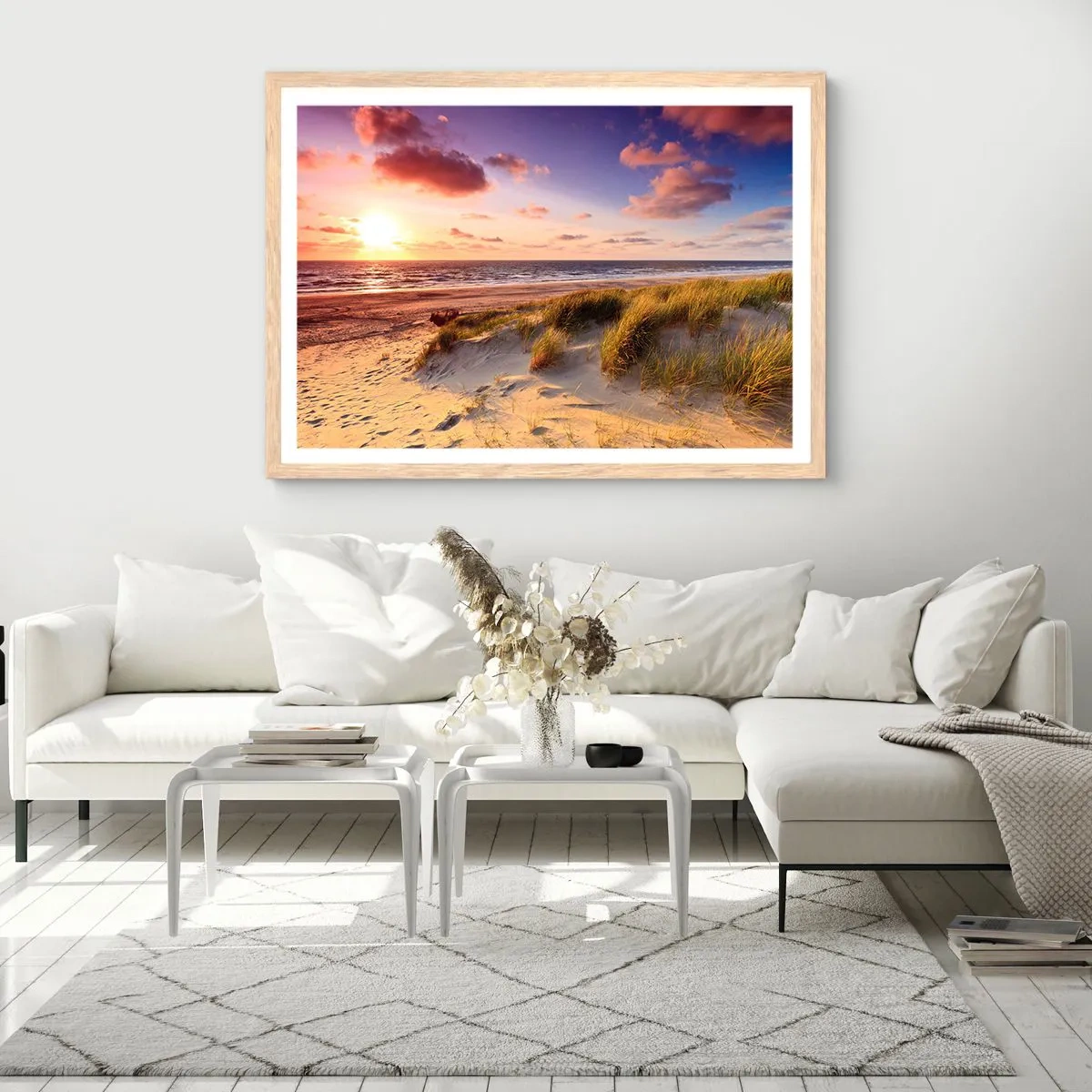 Poster in light oak frame - Air Smells of Summer - 50x40 cm
