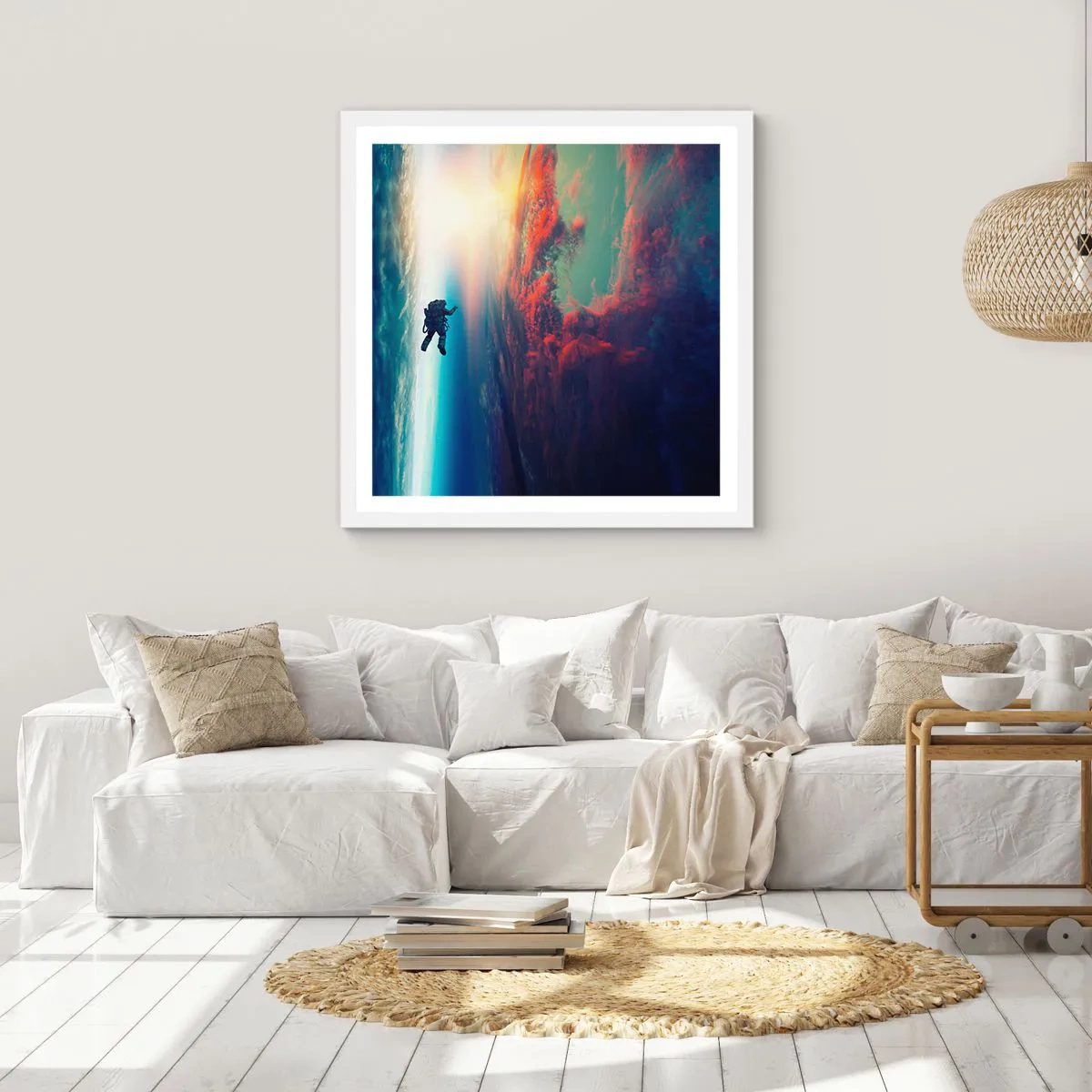 Poster in white frmae - Confronting the Universe - 30x30 cm