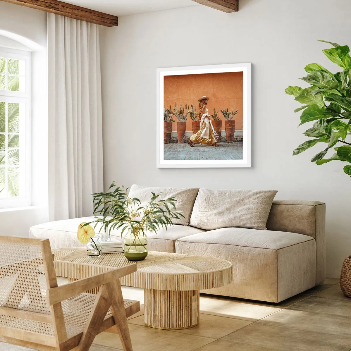 Poster in white frmae - Hippie Style - 30x30 cm