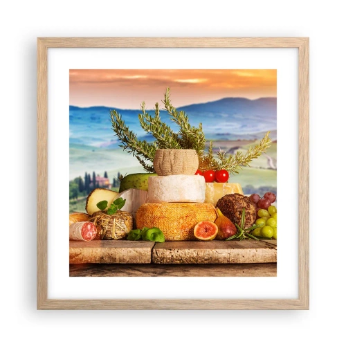 Poster in light oak frame - Italian Joie de Vivre - 40x40 cm