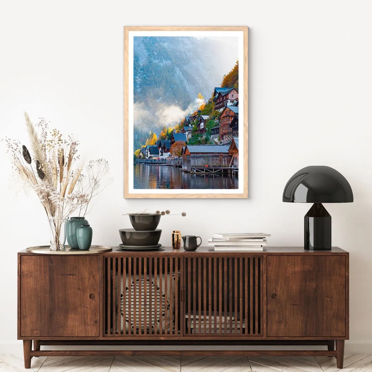 Poster in light oak frame - Alpine Atmosphere - 70x100 cm
