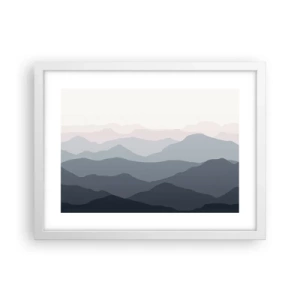 Poster in white frmae - Mountain Waves - 40x30 cm