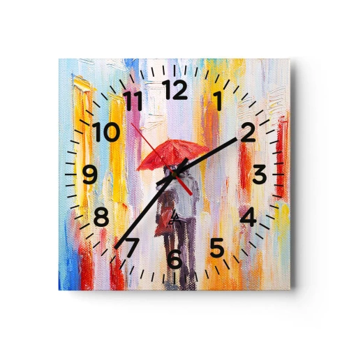 Wall clock - Clock on glass - Let It rain - 40x40 cm
