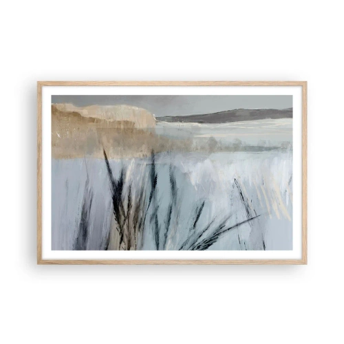 Poster in light oak frame - Winter Fields - 91x61 cm