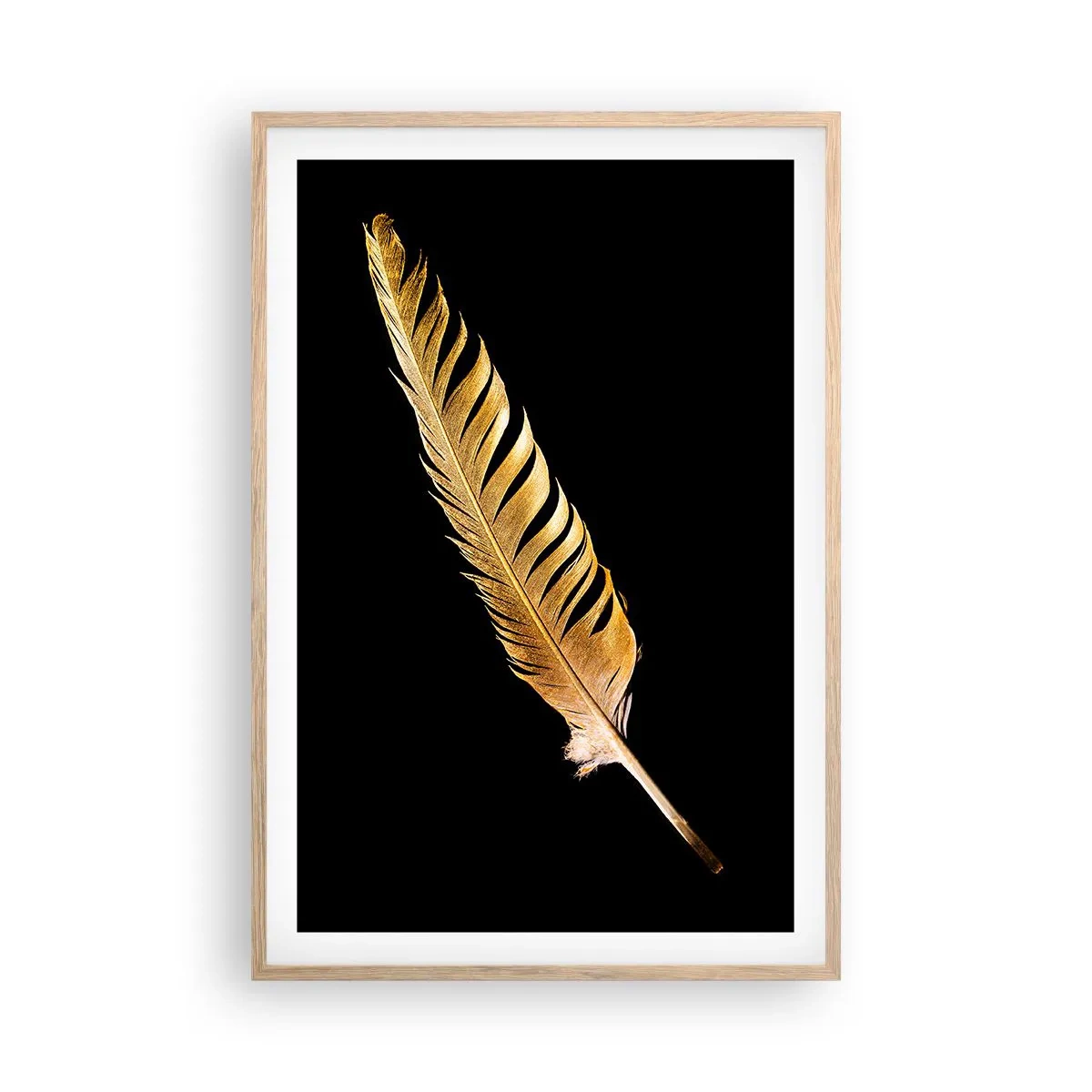Poster in light oak frame - High-Class Feather - 61x91 cm
