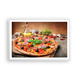 Poster in white frmae - With a Real Italian Flavouring - 91x61 cm