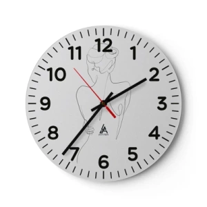Wall clock - Clock on glass - Music of the Body - 40x40 cm