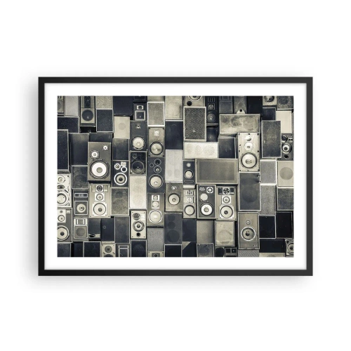 Poster in black frame - And Music Is Playing - 70x50 cm