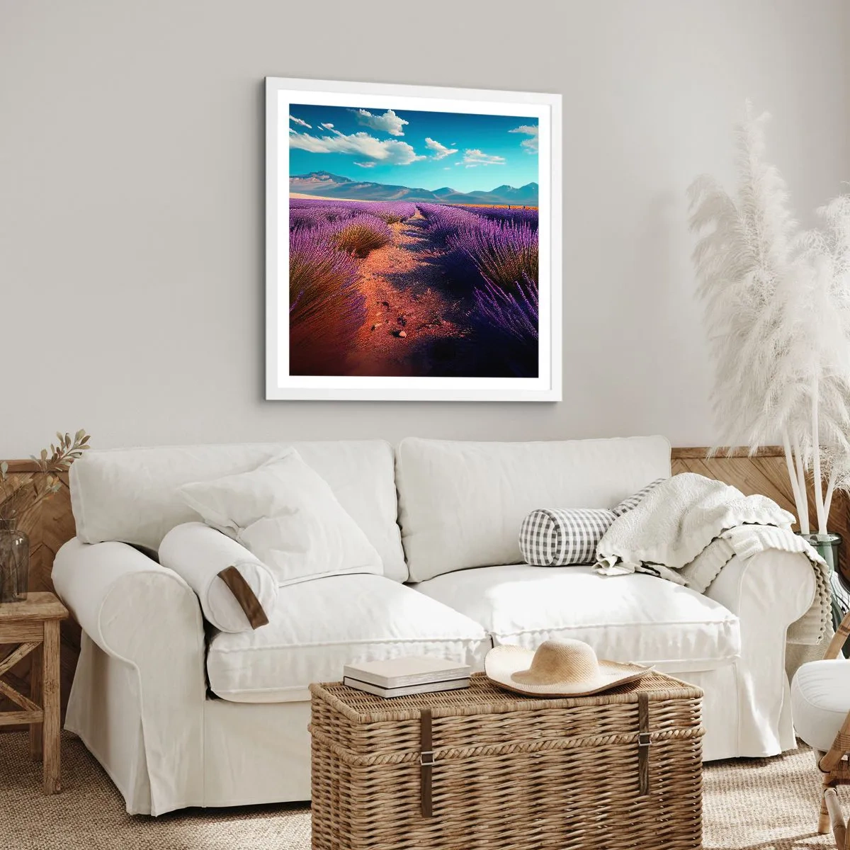 Poster in white frmae - Fragrant Fields - 40x40 cm