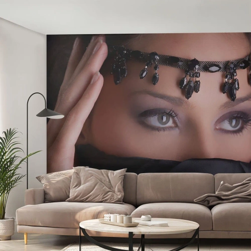 Photo Wallpaper Premium Sand - Oriental Temptation - Woman, Eyes, Culture - 250x175 cm