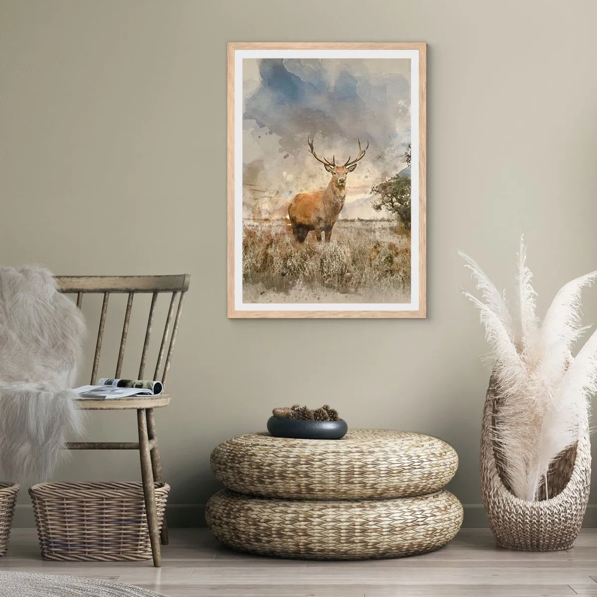 Poster in light oak frame - Dignity - Strength - Majesty - 50x70 cm