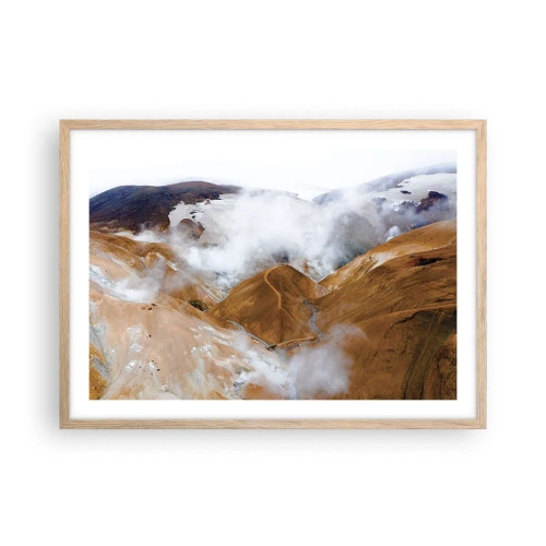 Poster in light oak frame - Severe Beauty of Iceland - 70x50 cm