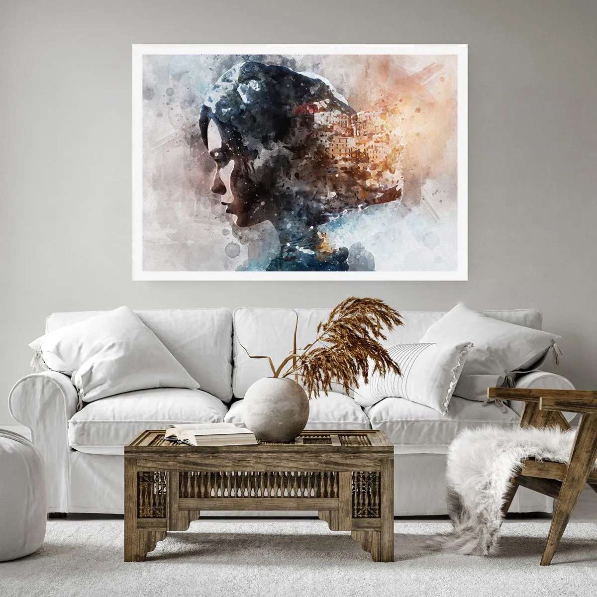 Poster - Tale about a Girl with a City in the Background - 91x61 cm