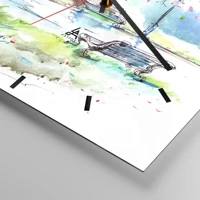 Clock face with lines