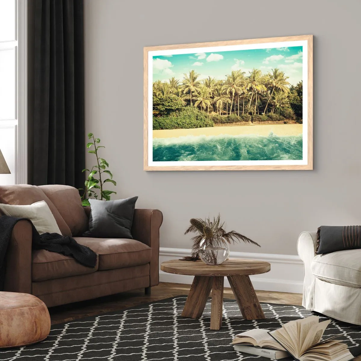 Poster in light oak frame - How about Here? - 50x40 cm