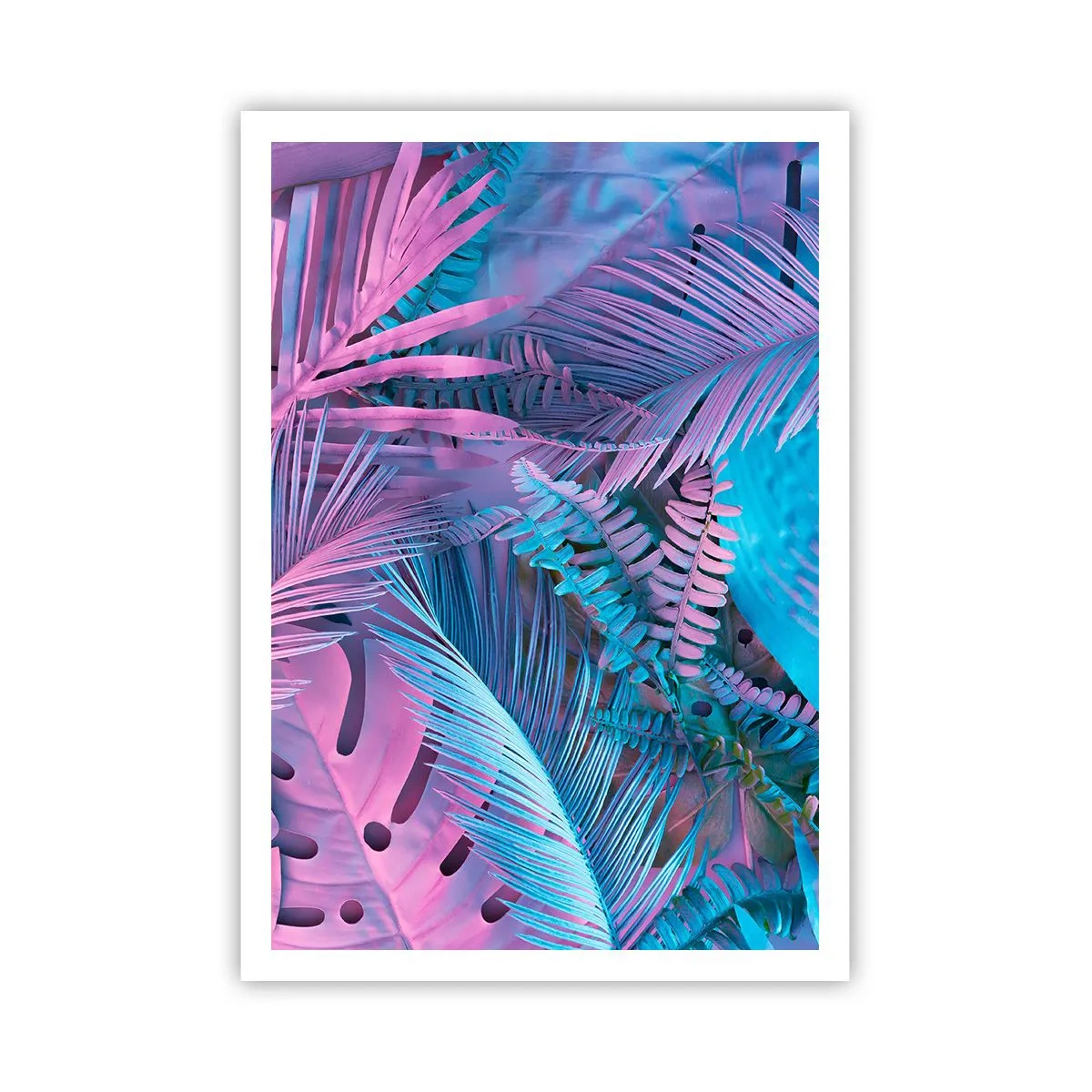 Poster - Tropics in Pink and Blue - 70x100 cm