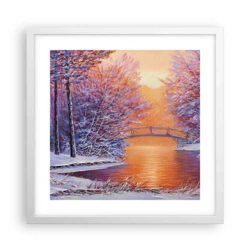 Poster in white frmae - Let's Meet Here - 40x40 cm