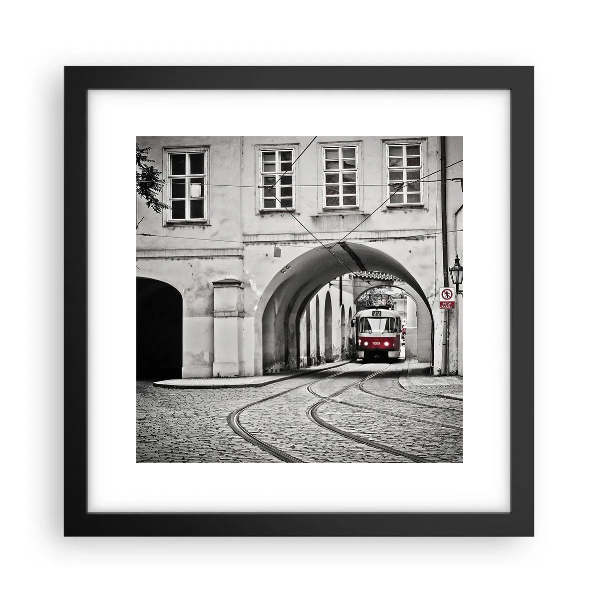 Poster in black frame - Through City Labirynth - 30x30 cm