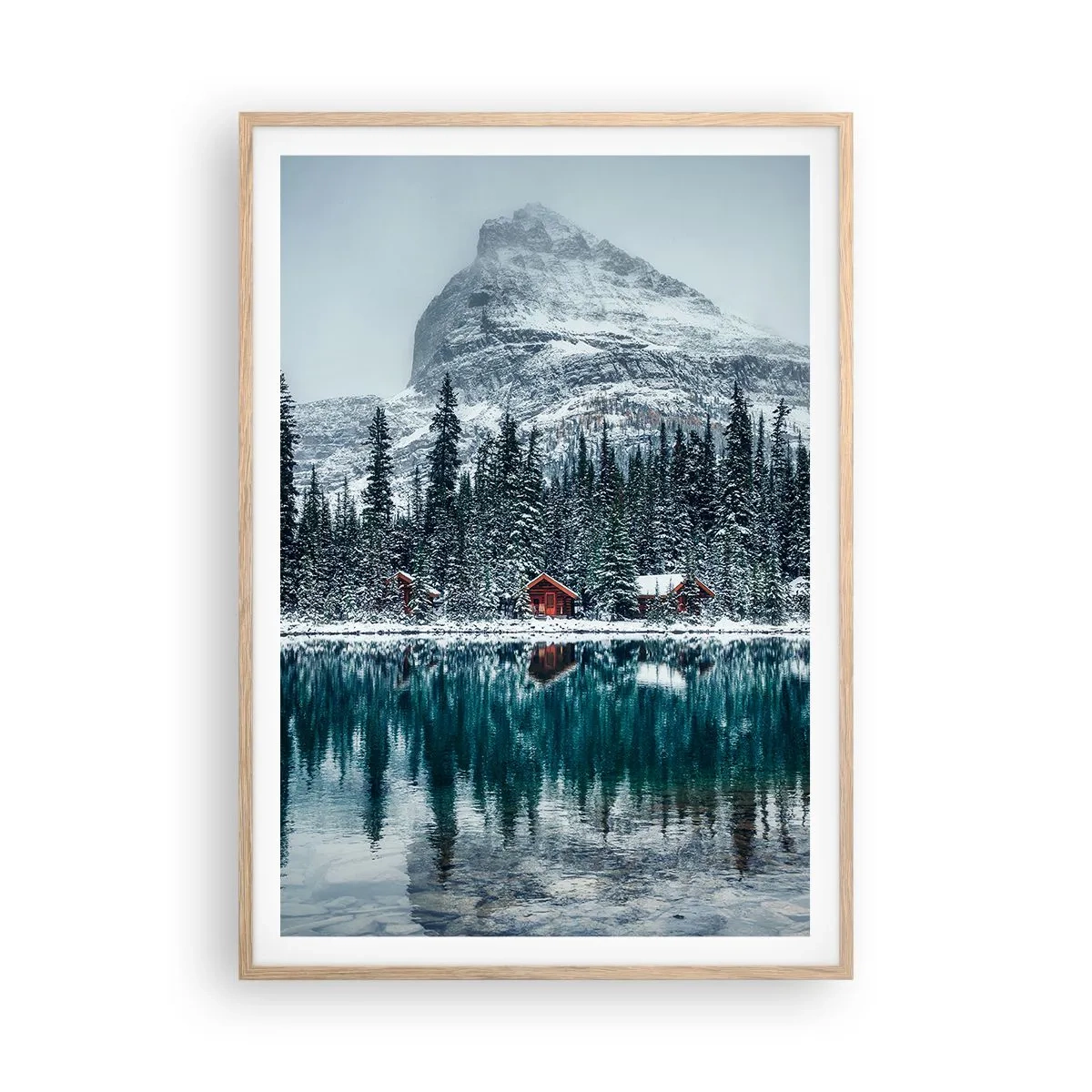 Poster in light oak frame - Canadian Retreat - 70x100 cm