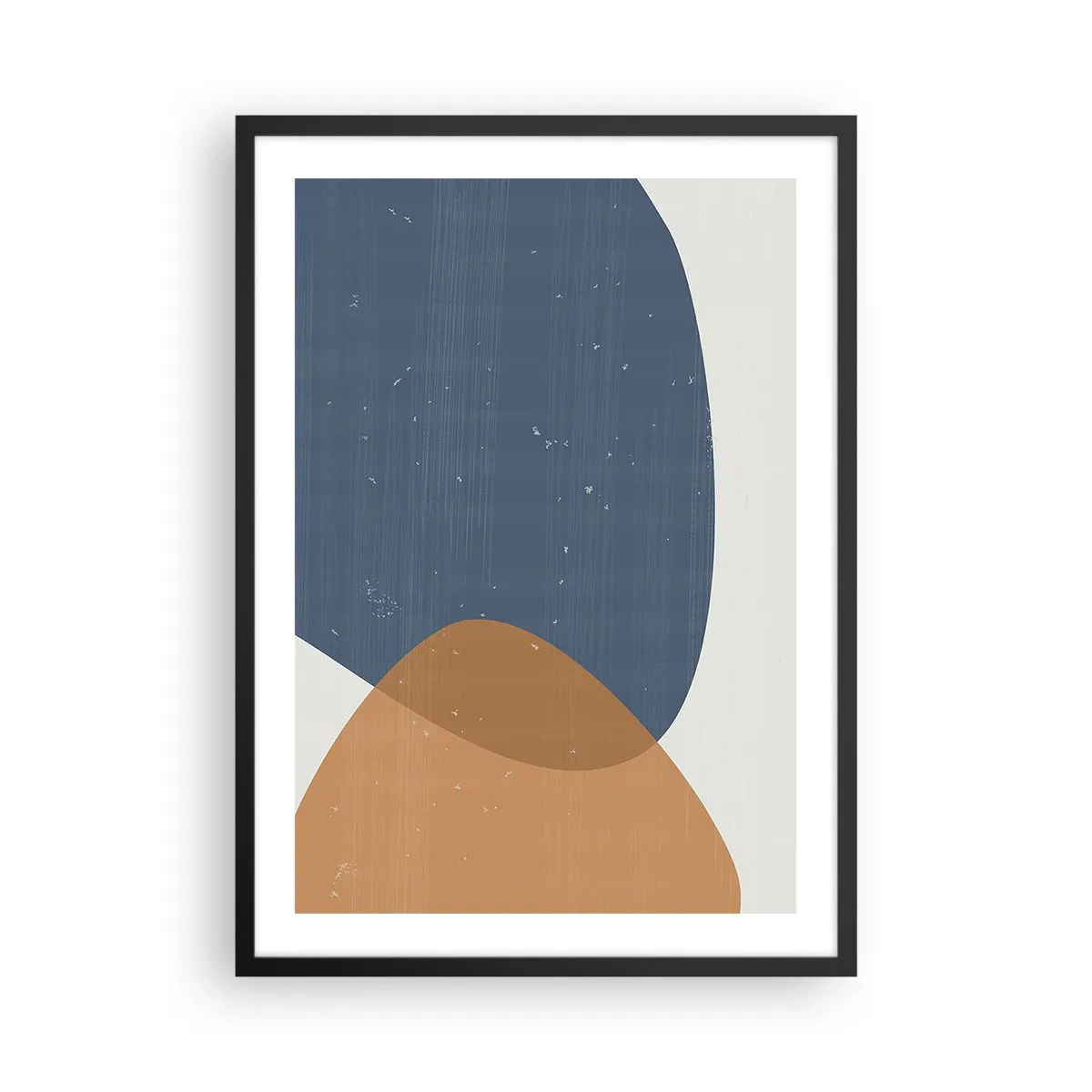 Poster in black frame - Geometry in shades of blue and beige - 50x70cm - Ovals and Intersections - Modern wall decoration for the living room and bedroom ARTTOR