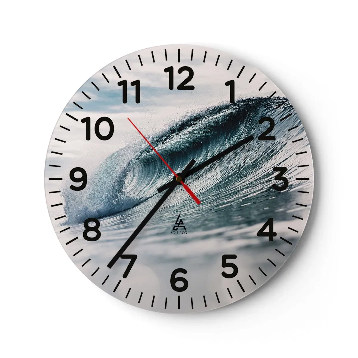 Wall clock - Clock on glass - Water Summit - 40x40 cm