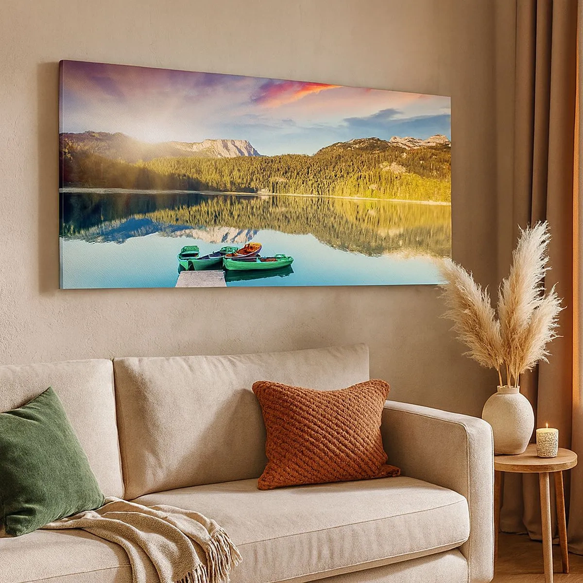 Canvas picture - By Water Smooth as a Mirror - 100x40 cm